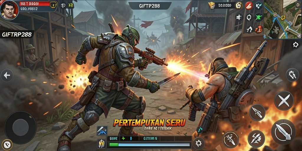 Tampilan gameplay mencolok dalam GIFTRP288 penuh aksi.