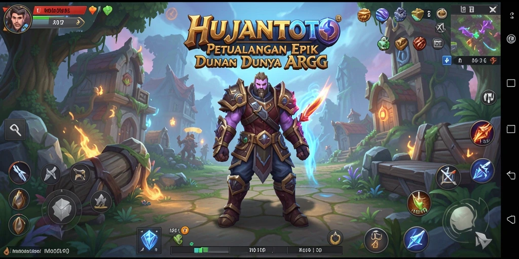 Screenshot menunjukkan gameplay seru dan aksi petualangan di HUJANTOTO.