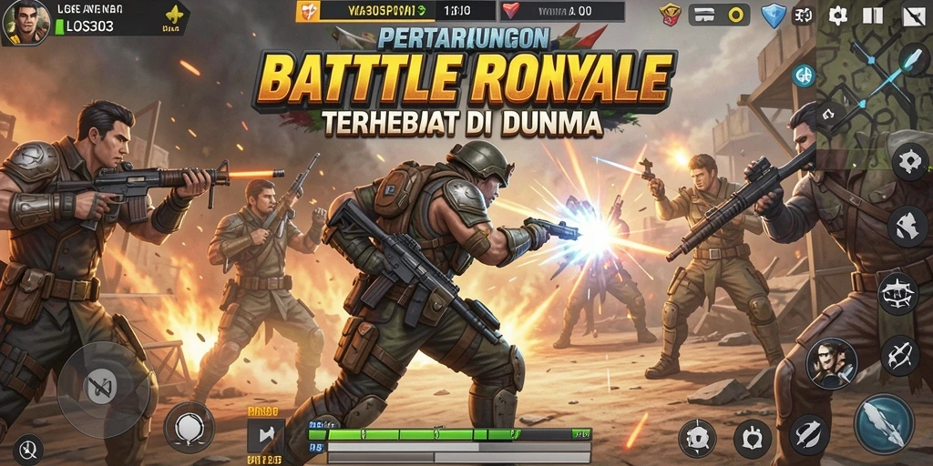 Tampilan gameplay menarik di LOS303 dengan aksi Battle Royale.