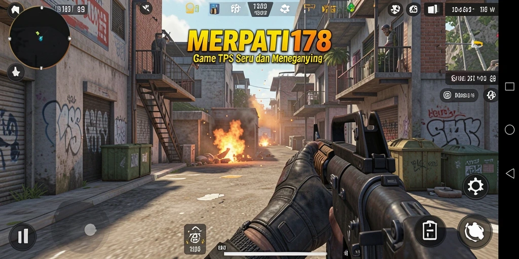 Screenshot gameplay MERPATI178 menampilkan aksi seru dalam pertempuran TPS.