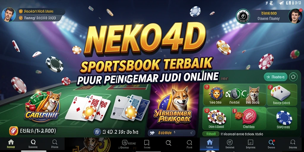 Screenshot gameplay Sportsbook NEKO4D menunjukkan taruhan olahraga langsung.